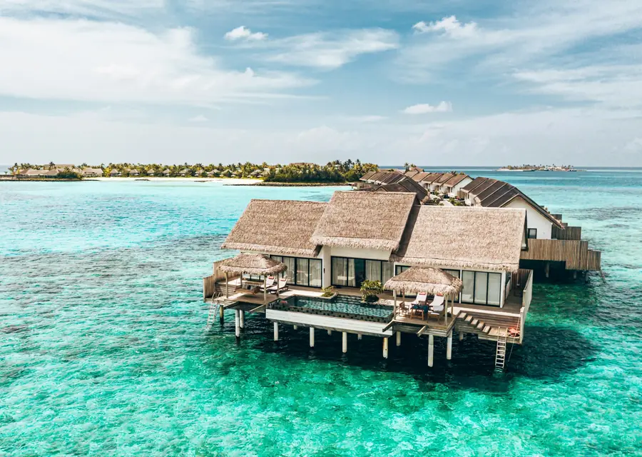 Overwater villas in the Maldives